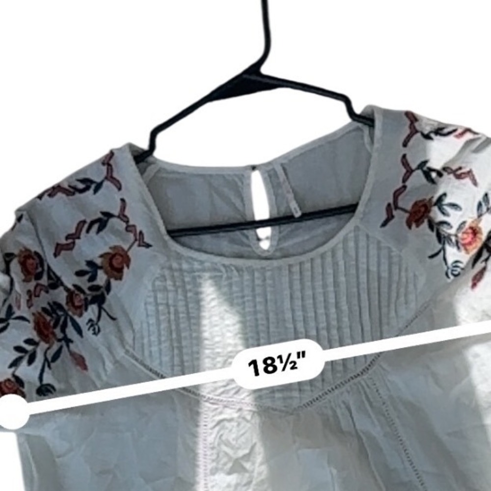 Free People Floral Embroidered Ruffle Sleeve Mini Dress Bell Small Romantic - Picture 2 of 12